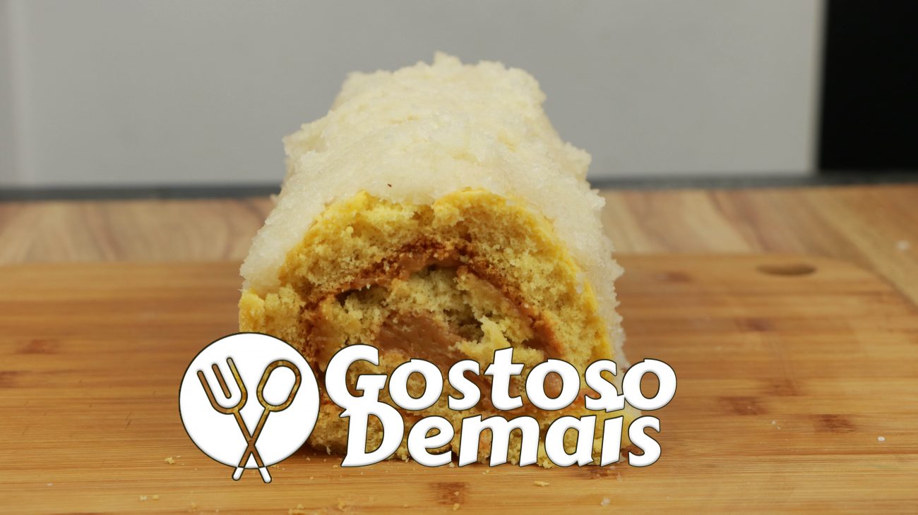 Rocambole de Doce de Leite com Coco
